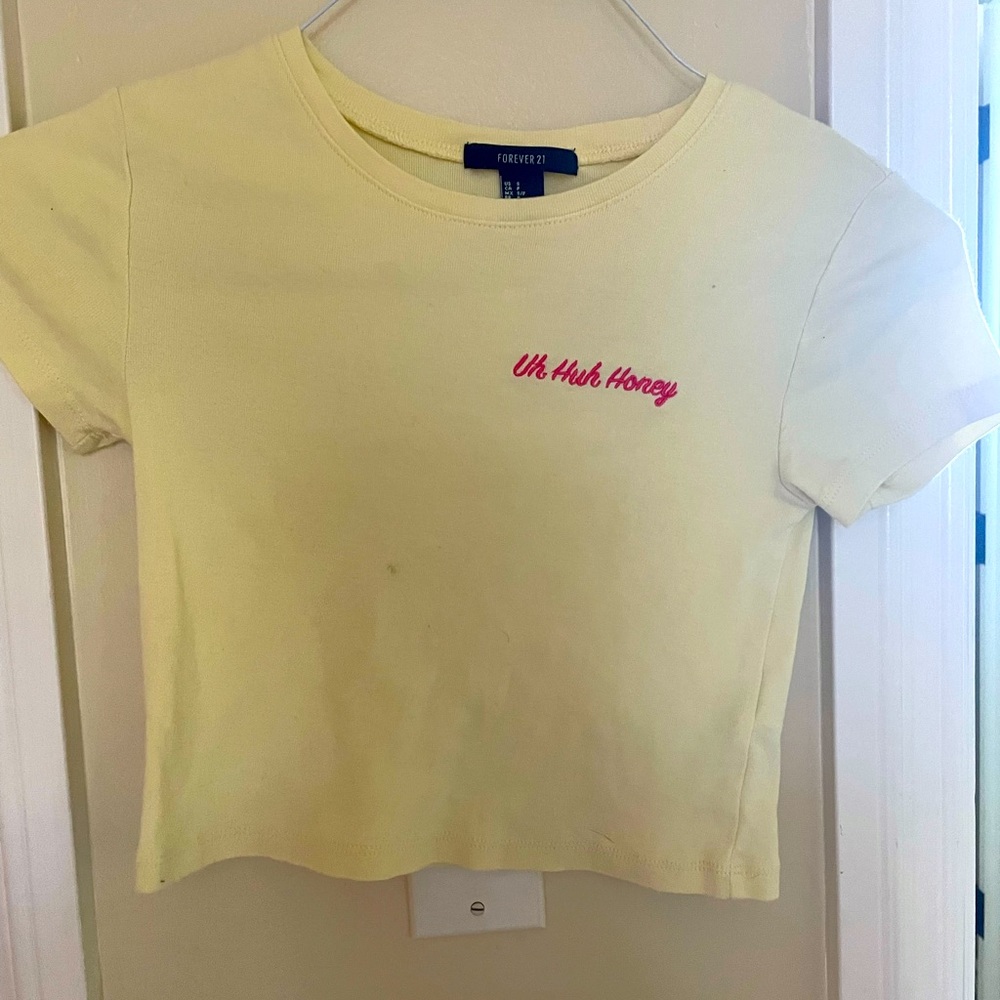 ha ha honey yellow Fitted cropped tease